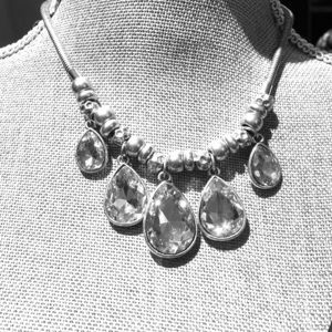 Silver and crystal Jewel necklace NWOT